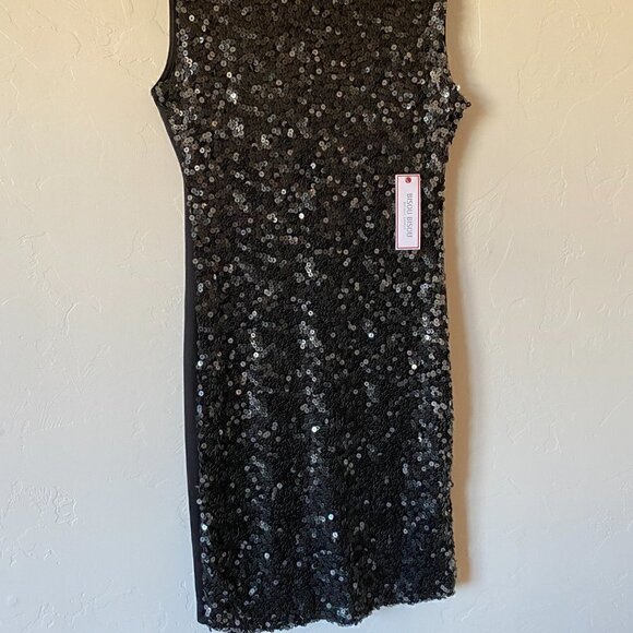 Bisou Bisou Black Sequin Sheath Dress NWT Size 8 - Picture 2 of 9